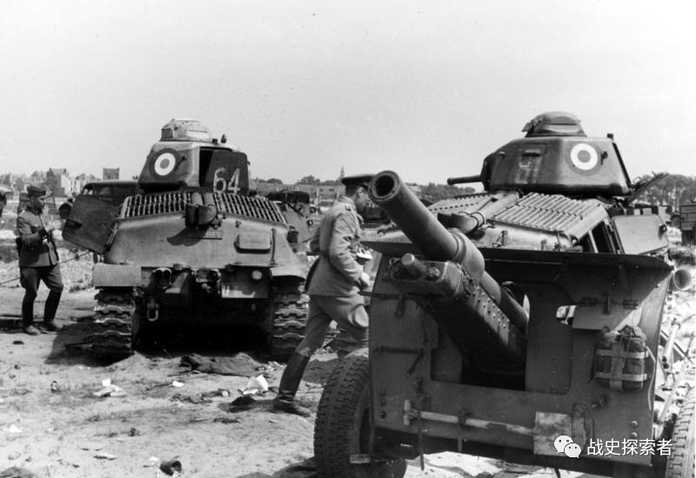 被盟軍遺棄的S-35坦克及火炮