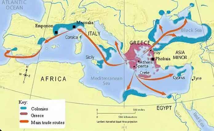 古希臘人的殖民地遍佈整個地中海沿岸