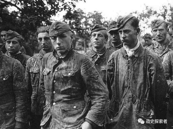 諾曼底戰役中被俘的「青年團」裝甲師官兵，多數人的神情中透露出不屑與木然