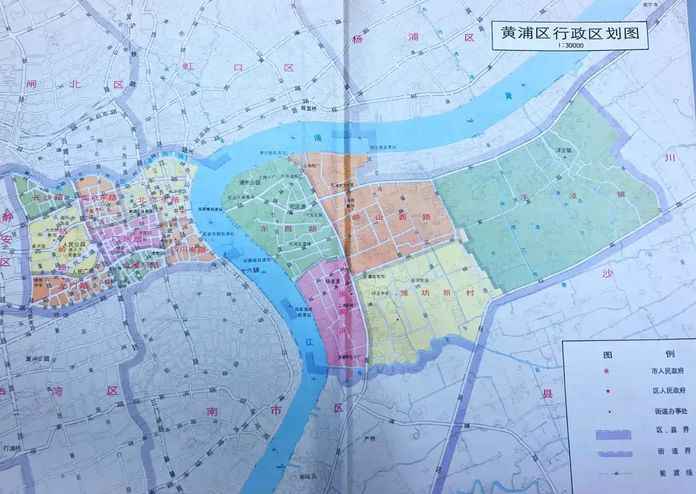黃浦區行政區劃圖1989年