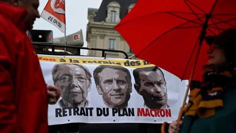 法國總工會呼籲人們在1月19日舉行示威遊行，圖為宣傳海報（法新社圖）