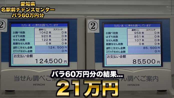 愛知縣某店鋪的散號彩票：中獎金額為21萬日元