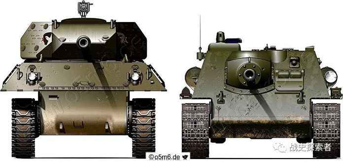 與SU-85自行火炮（右）一同上鏡的「狼獾」