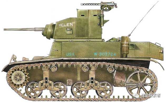 (彩繪)第192坦克營B連的「海倫」(HELEN)號M3「斯圖亞特」輕型坦克(車輛序列號W30370