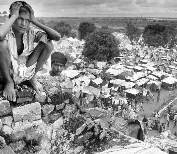 （1947年印度難民營  圖：壹圖網）