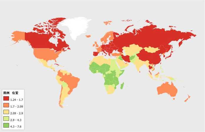 世界生育率地圖