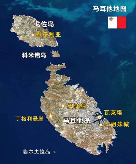 馬耳他島的地圖