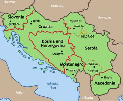 科索沃的地理位置，即圖中Kosovo