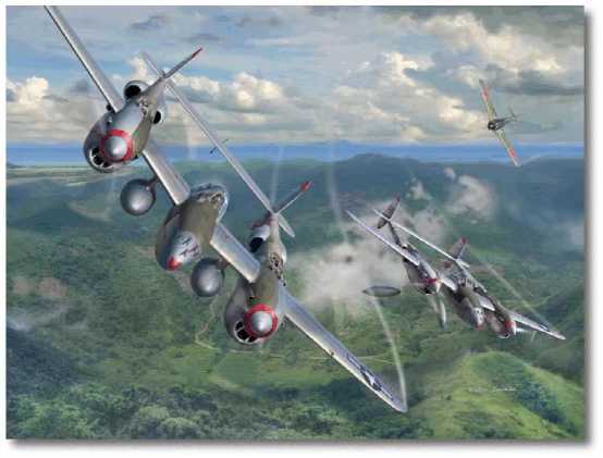 P-38在交戰時沒有投下副油箱，這無疑惡化了飛行性能