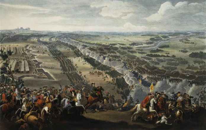 大北方戰爭中決定性戰役波爾塔瓦之戰的油畫