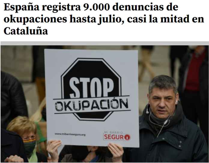 今年上半年西班牙非法佔房案9000起