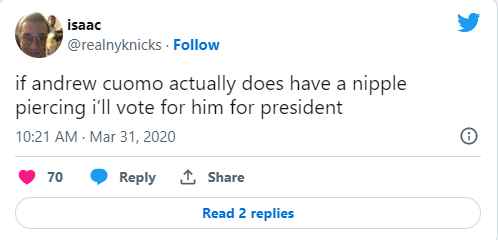 如果庫默真的有乳環，我要投他當總統