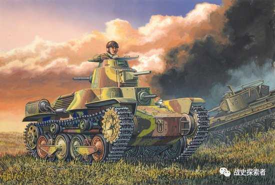 (彩繪)諾門坎戰役期間的日製九五式輕戰車，一旁的則是被擊毀的蘇制BT-5輕型坦克